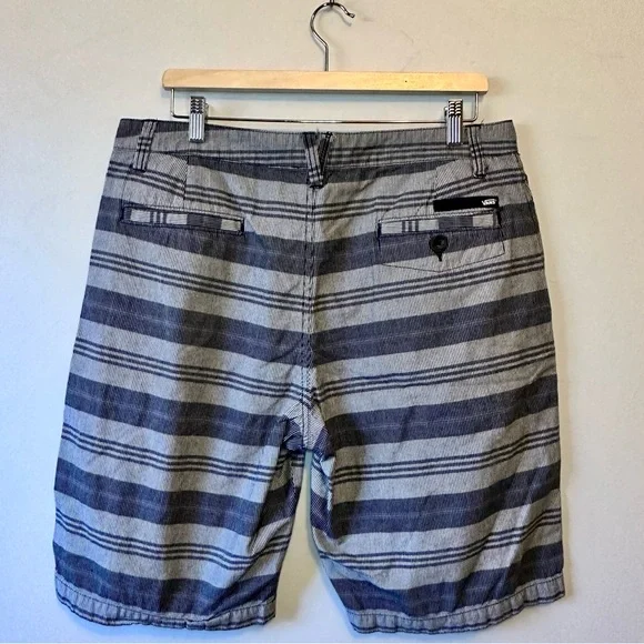 Mens Gray and Black Striped Vans Shorts - Picture 3 of 4